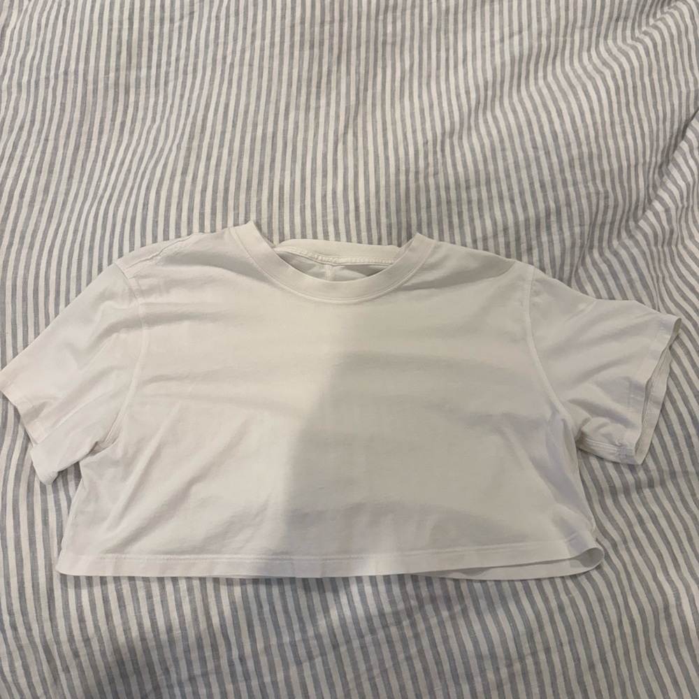 Lululemon Athletica White Crop Top